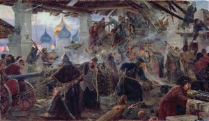 De verdediging van het Trinity Sergius-klooster in Zagorsk, 1892 door Sergei Dmitrievich Miloradovich